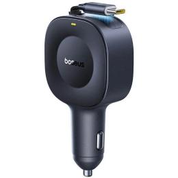 Автомобільний зарядний пристрій для телефона Baseus PrimeTrip VR2 45W with retractable cable (2USB-C) Cosmic Black (C02069)