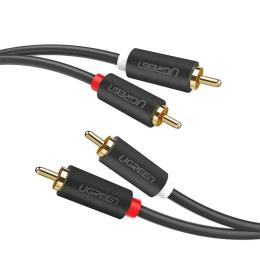 Аудіо-кабель Ugreen AV104 2 RCA (тато) - 2 RCA (тато), 5m Black (10520)