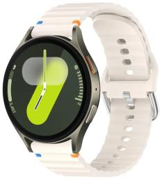Ремінець для смарт-годинника BeCover Ribbed Straight (20mm) для Samsung Galaxy Watch 3-7/4 Classic/6 Classic/5 Pro/ 7 FE Cream (714842)
