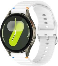 Ремінець для смарт-годинника BeCover Ribbed Straight (20mm) для Samsung Galaxy Watch 3-7/4 Classic/6 Classic/5 Pro/ 7 FE White (714853)