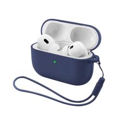 Чохол для навушників ArmorStandart Silicone Case with straps для Apple Airpods Pro 3 Dark Blue (with loop) (ARM88292)