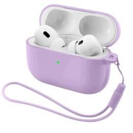 Чохол для навушників ArmorStandart Silicone Case with straps для Apple Airpods Pro 3 Pink Purple (with loop) (ARM88298)