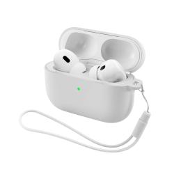 Чохол для навушників ArmorStandart Silicone Case with straps для Apple Airpods Pro 3 White (with loop) (ARM88301)