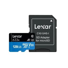 Карта памяті Lexar High-Performance 633x MicroSDXC 128Gb class 10 V30 A1 Blue Series + SD adapter (LMS0633128G-BNAAA)