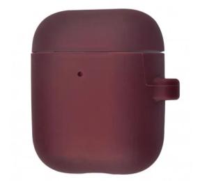 Чохол для навушників Infinity NN AirPods 1/2 Silicone Case New with Carbine Bordeaux