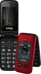 Кнопковий телефон Sigma Comfort 50 Shell Duo Type-C Black Red (Уцінений)