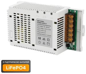 Джерело безперебійного живлення Trinix PSU-1210LED (BOARD) LiFePO4 12В 10А з кріпленням на DIN-рейку
