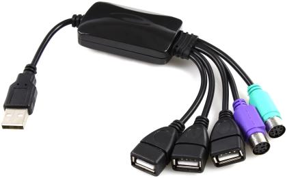 USB-хаб Atcom USB TD010 4port +USB to PS/2 port