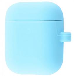 Чохол для навушників Infinity NN AirPods 1/2 Slim Silicone Case with Carbine Sky Blue