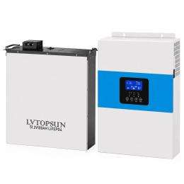 Сонячний інвертор Daxtromn 6.5 кВа LiFePO4 + 48V 100Ah акумулятор Lvtopsun wall