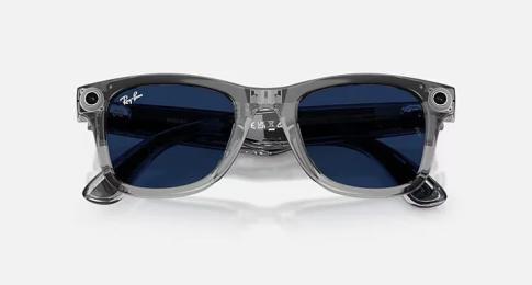Смартокуляри Ray-Ban Meta Wayfarer Gen2 Standard Shiny Transparent Grey Frame/Clear Sapphire Lenses (RW4012 6840MF 50-22)