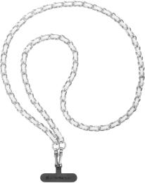 Ремінець для смартфона ArmorStandart Leather Chain link Polished Silver with White Leather (ARM77034)