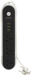 Мережевий фільтр LDNio SC3301 Black White 3 розетки/3 USB 1.6 м