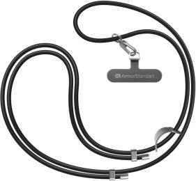 Ремінець для смартфона ArmorStandart Silicone Rope Titanium Black with Grey holder (ARM76273)