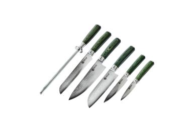 Набір кухонних ножів HexClad The Essential Green 6 шт