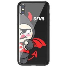 Чохол-накладка Joyroom Silicon Glass Adoonga Series для iPhone X Picture Devil