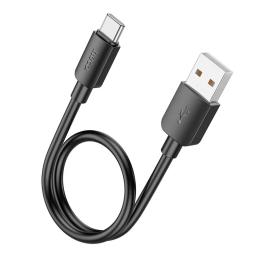 Дата-кабель Hoco X96 Hyper 27W charging data cable Type-C (тато)  -  Type-A (тато) 0.25m Black