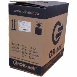 Вита пара OK-Net UTP-cat.5е LSOH 305м (КПВонг-HF-ВП (350) 4 * 2 * 0, 51)