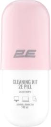 Набір для чищення 2E PILL для оргтехніки (рідина 140 мл + серветка 20 см) Pink White (2E-SK140PN)