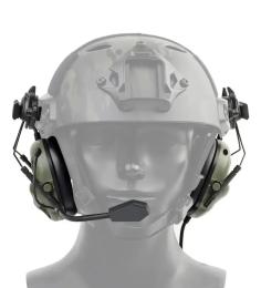 Захисні навушники Military Active Helmet Headset Olive на шолом під рейли