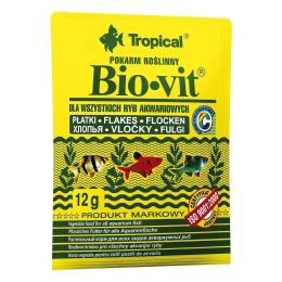 Корм Tropical Bio-Vit для травоїдних акваріумних риб пластівці 12 г (74411)