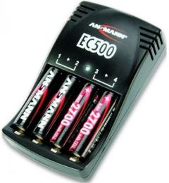 Зарядний пристрій для акумуляторів AA, AAA Ansmann EC500 + 4 AA 2700 mAh GL Black