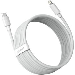 Дата-кабель Baseus Simple Wisdom TZCATLZJ-02 1.5m USB Type C(тато) - Lightning(тато) White