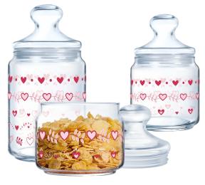 Ємність для сипучих продуктів LUMINARC CLUB LOVE BASKET X1078 набір 3 шт: 0,5 л, 0,75 л, 1 л