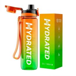 Пляшка для води Hydrated Water Bottle 1000ml Green Orange