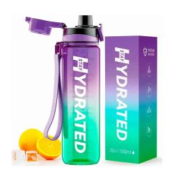 Пляшка для води Hydrated Water Bottle 1000ml Purple Green