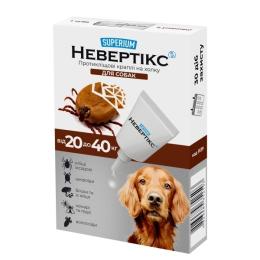 Краплі для тварин Superium Nevertix Протикліщові для собак від 20 до 40 кг (9139)