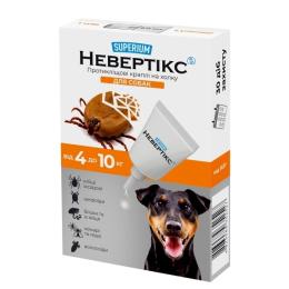 Краплі для тварин Superium Nevertix Протикліщові для собак від 4 до 10 кг (9137)