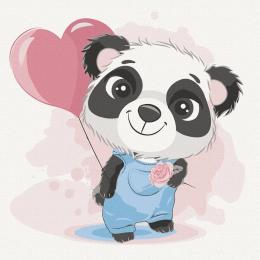 Картина за номерами Art Craft 30х30 см 15534-AC Панда з кулькою