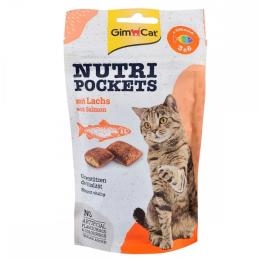 Вітамінні ласощі GimCat Nutri Pockets для котів для зміцнення імунної системи та здоровя з лососем Омега 3/6 60 г (G-419299/400730/419206)