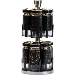 Набір ємностей для спецій TS Kitchen HP1356 Black Marble