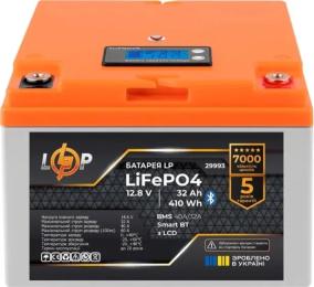 Акумулятор для ДБЖ LogicPower LiFePO4 12, 8V - 32 Ah LCD Smart BT (29993)
