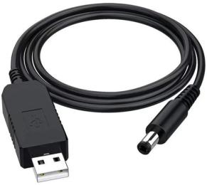 Кабель живлення для роутера Infinity USB (тато) - DC (тато) 5.5x2.1 12V 1m Black