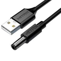 Кабель живлення для роутера Infinity (UQC006) USB-A (тато)  -  DC (тато) 5.5x2.5mm 1м Black QC2.0