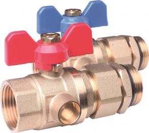 Комплект кульових кранів Danfoss FHF-BV для підєднання колекторів (088U0822)