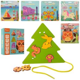 Деревяна іграшка METR+ MD 2622 шнурівка