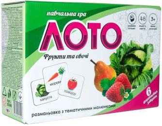 Настільна гра STRATEG 30366 Лото Фрукти й овочі