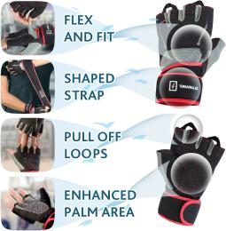 Рукавички для фітнесу Tavialo 189204007 Black Gray чоловічі M