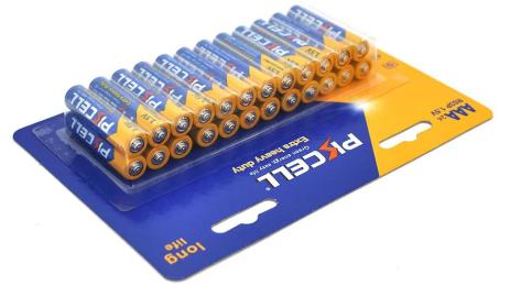 Батарейка Pkcell AAA/R03-24B 24 шт, 1,5 В, сольова