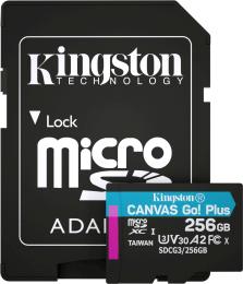Карта памяті Kingston Canvas Go! Plus SDCG3/256GB 256GB microSDXC З адаптером Class 10 UHS-I U3 V30 A2