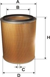 Фільтр повітряний WIX Filters Karosa C/LC, Renault (RVI) C, CBH, CLM, FR, G (Manager/Maxter), Maxte (93086E)