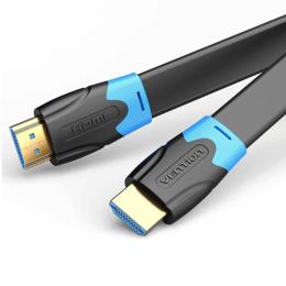 Відео-кабель Vention AAKBG Flat HDMI (тато)  -  HDMI (тато), 1.5m Black