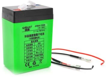 Акумулятор для ДБЖ QiSuo 6 V 8 A V 1 A літієва з елементами Li-ion 18650