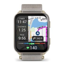 Смарт-годинник Garmin Venu X1 Soft Gold with Titanium Caseback and French Gray Nylon Band (010-02980-08/09)