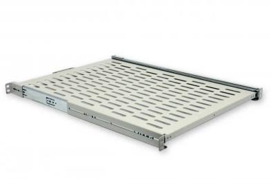 Полка висувна 19  600мм глибина, 4 точки кріплення,сіра (UA-SHSL-600G)