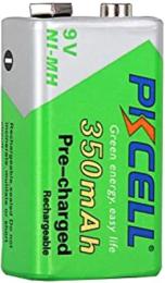 Акумулятор Pkcell 9V/350 мАг крона, NiMH Rechargeable Battery 1 шт (PC/6LR61/350-1B)